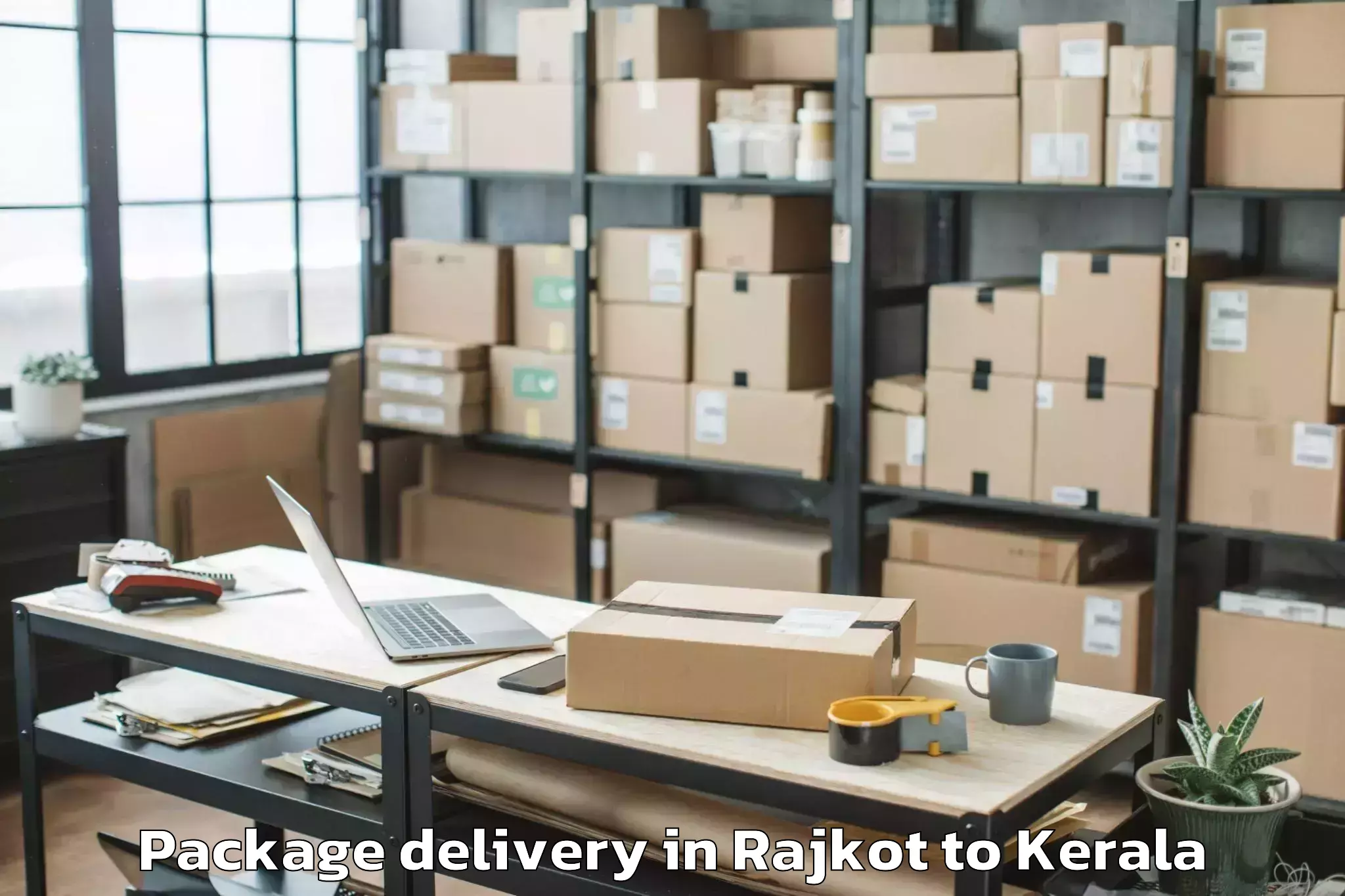 Reliable Rajkot to Mall Of Joy Thrissur Package Delivery